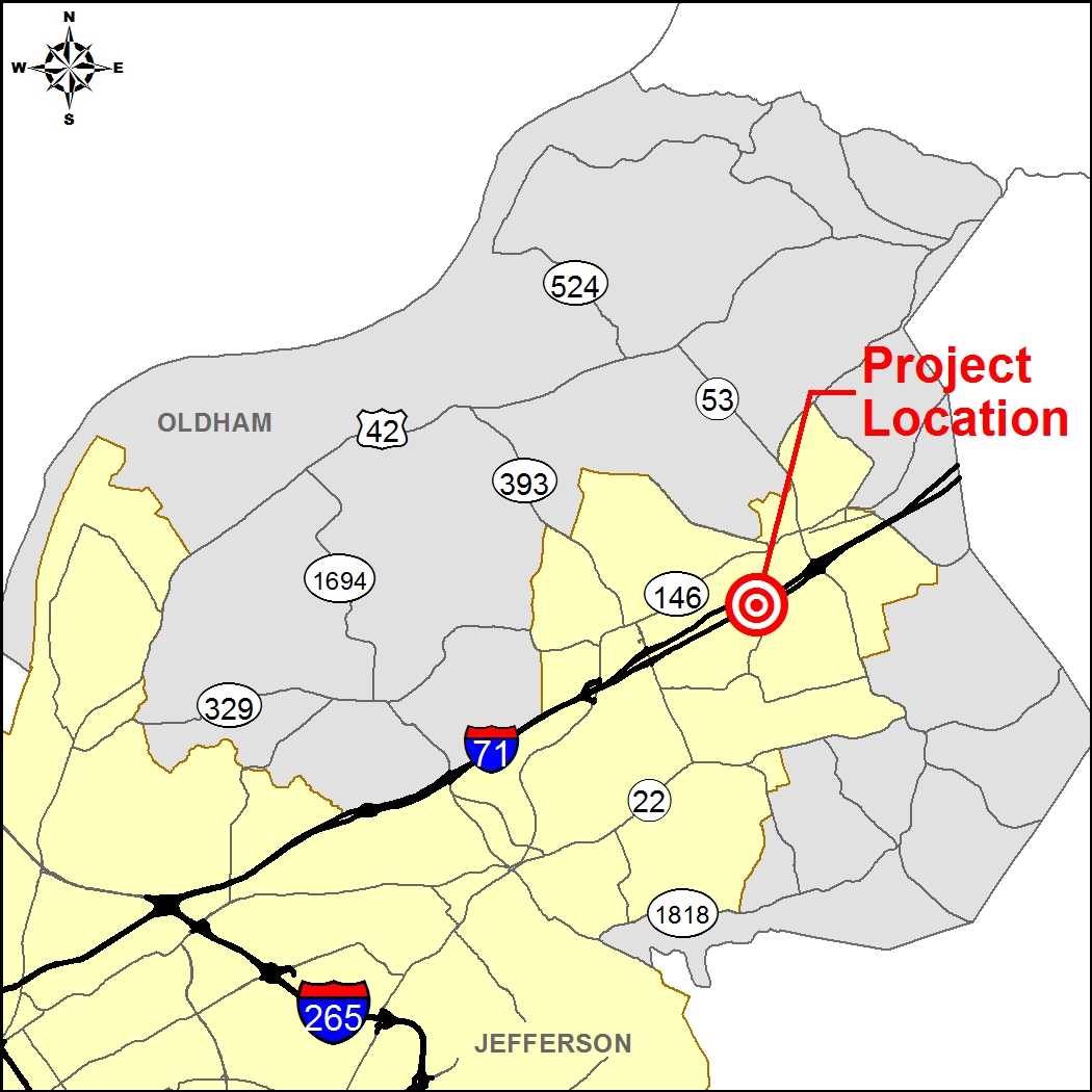 Map Of Oldham County Ky Western Europe Map   I 71 New Interchange Project Location Map 